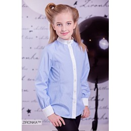 Блузка для дівчинки Zironka 35352 блакитна смужка
